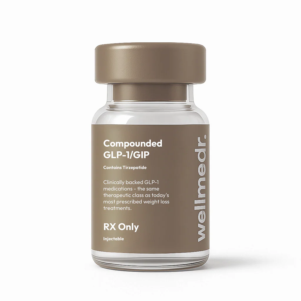 WellMedr Compounded GLP-1 Semaglutide Vial and Syringe